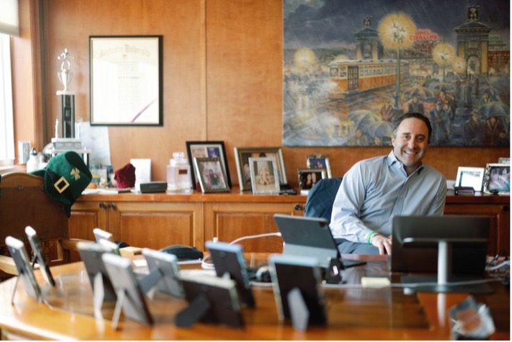 Edward at his desk